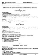 Đề cương ôn tập học kì I Giáo dục công dân lớp 8 - Năm học 2010-2011 - Trần Hữu Dưỡng